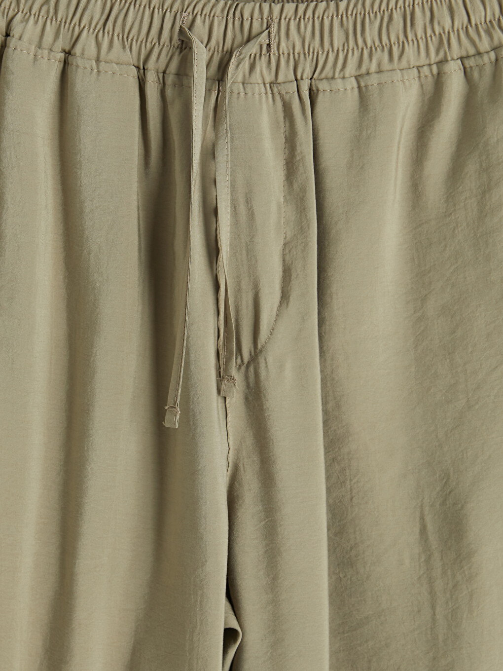 Bej Relax Fit Keten Görünümlü Erkek Pantolon-2
