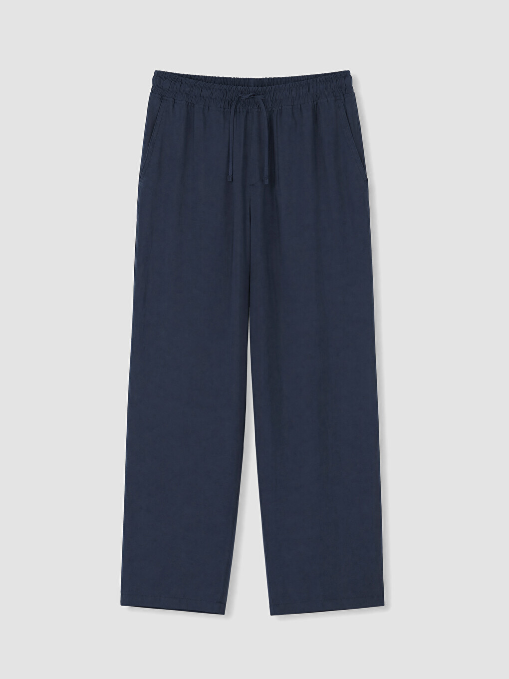 Lacivert Relax Fit Keten Görünümlü Erkek Pantolon