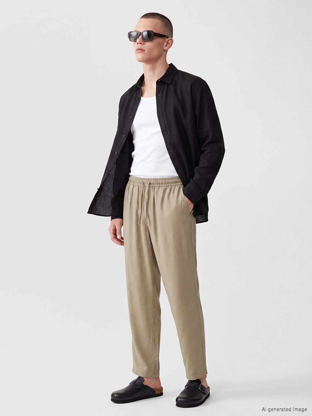 Relax Fit Linen-look Men's Trousers-1