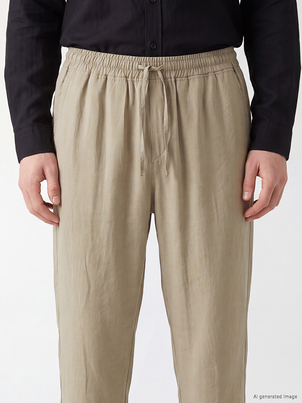 Relax Fit Linen-look Men's Trousers-2