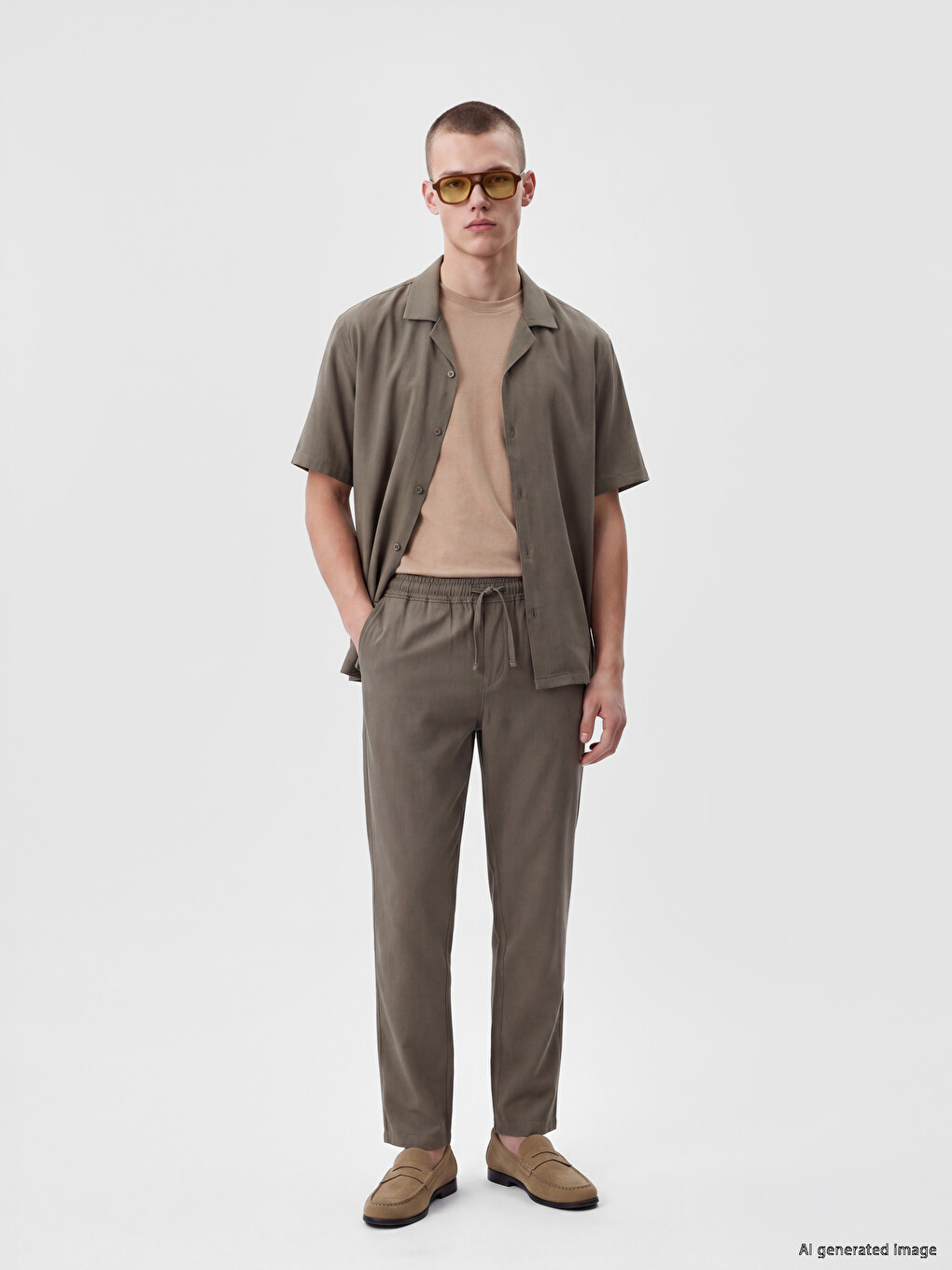 Relaxed Fit Camp Collar Men's Shirt-1