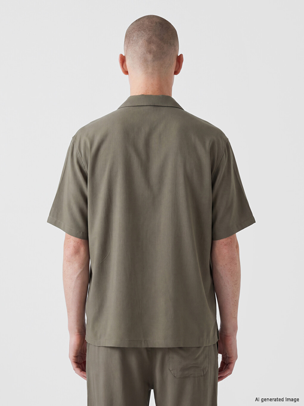 Relaxed Fit Camp Collar Men's Shirt-3