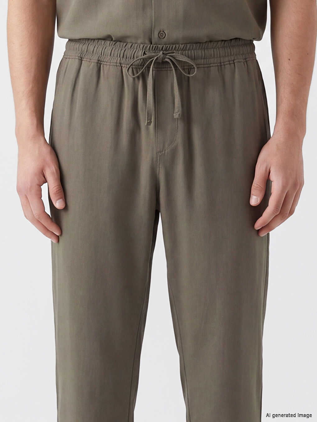 Kahverengi Relax Fit Gabardin Erkek Pantolon-2