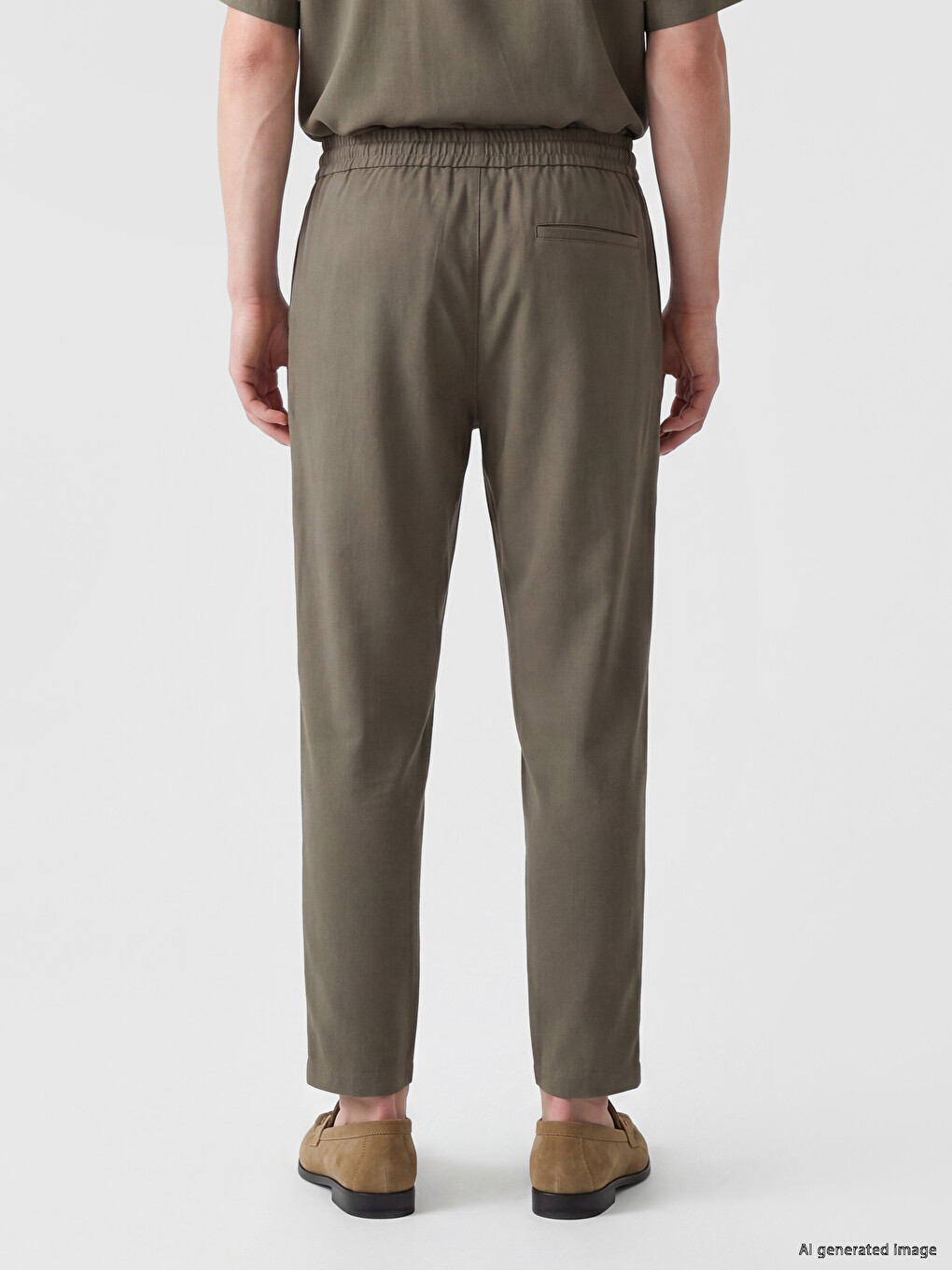 Kahverengi Relax Fit Gabardin Erkek Pantolon-3