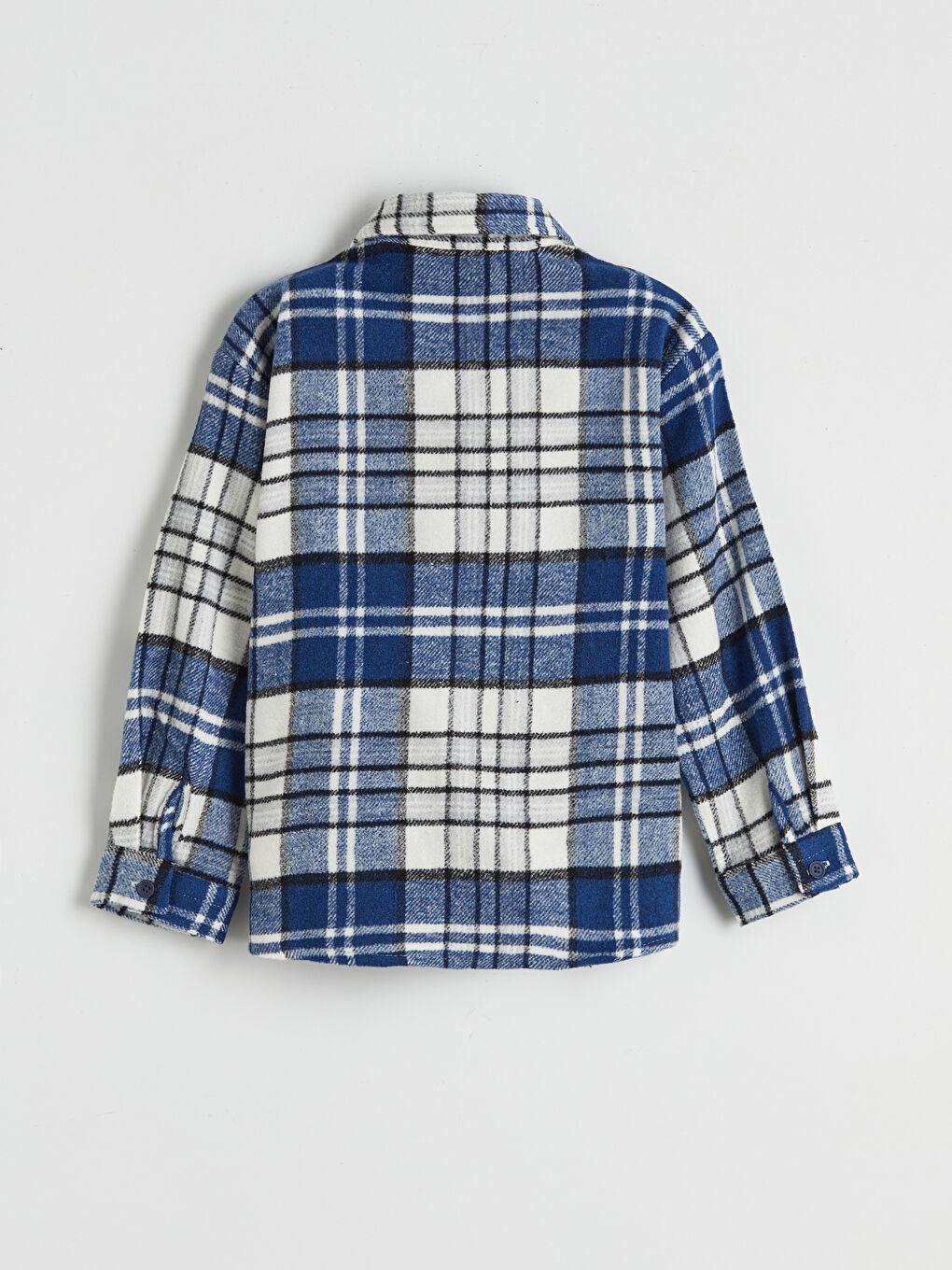 Lacivert Ekose Erkek Çocuk Oduncu Gömlek-1