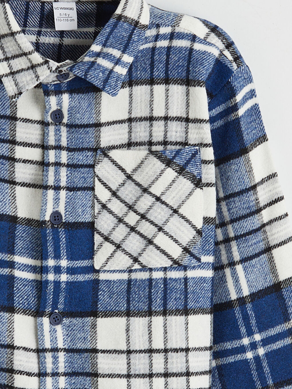 Lacivert Ekose Erkek Çocuk Oduncu Gömlek-2