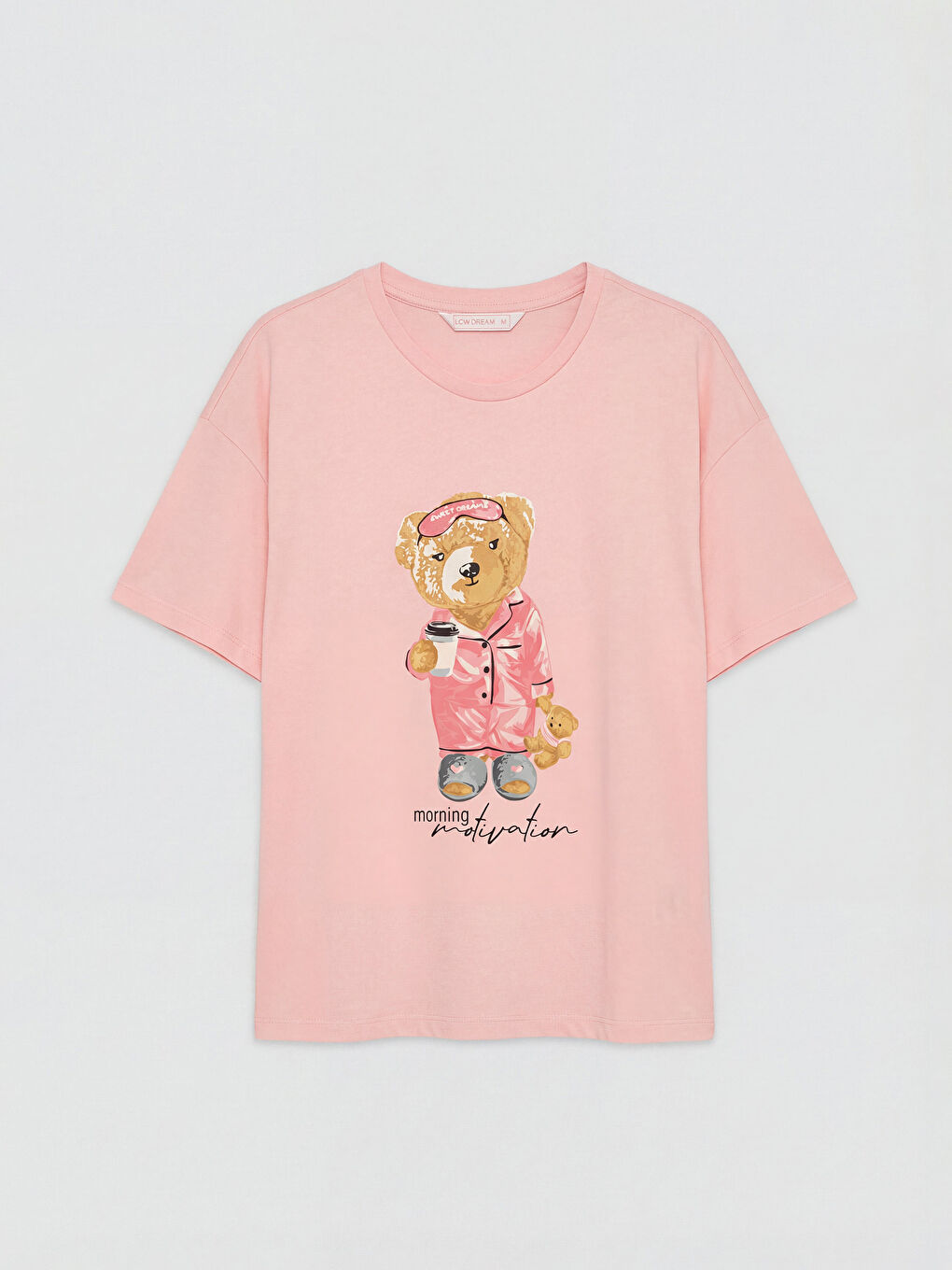 Pembe Ayı Teddy Baskılı Kadın Pijama Takım-1