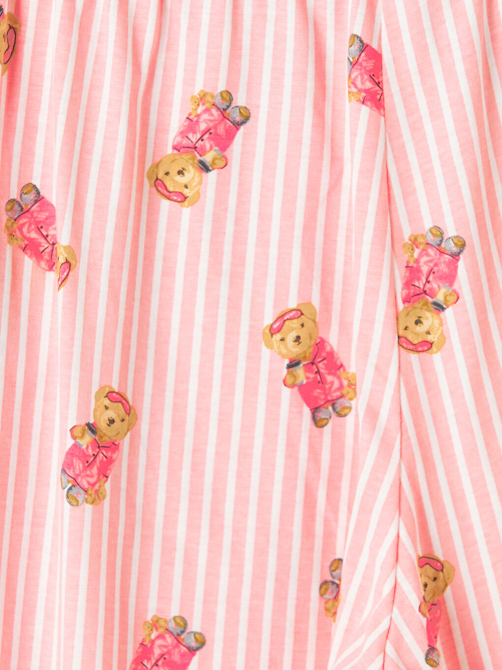Pembe Ayı Teddy Baskılı Kadın Pijama Takım-6
