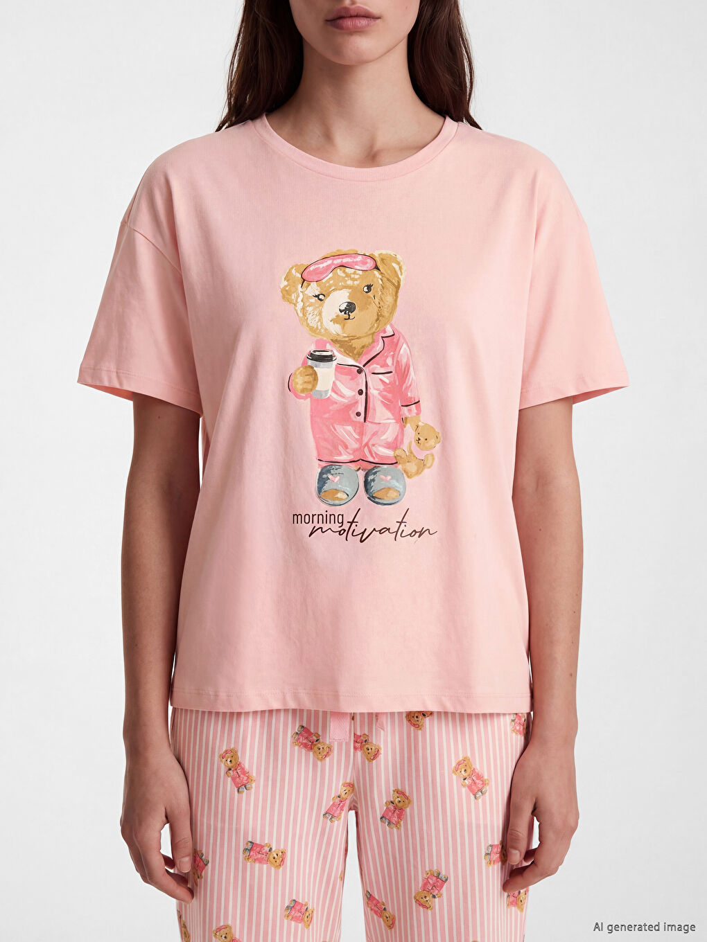 Bear Teddy Printed Women's Pyjamas Set-2