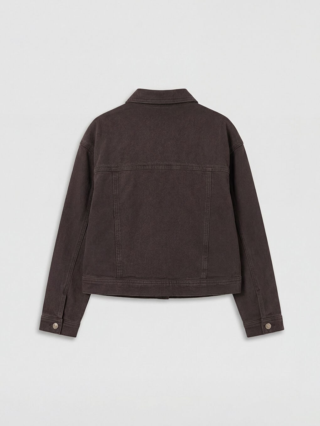 Kahverengi Gömlek Yaka Kız Çocuk Jean Ceket-1