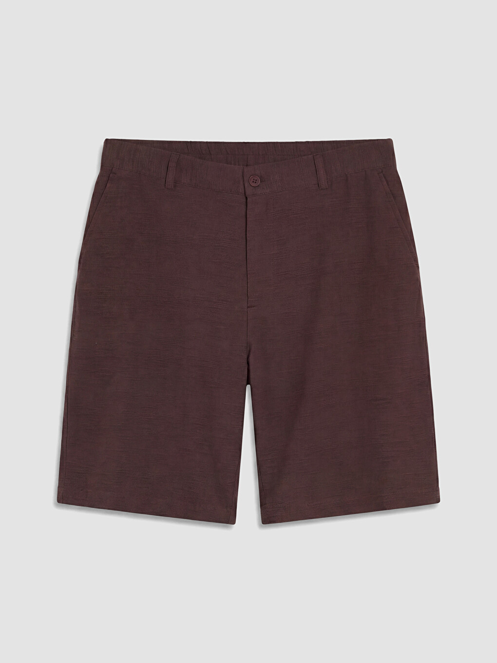 Bordo Regular Fit Armürlü Erkek Şort