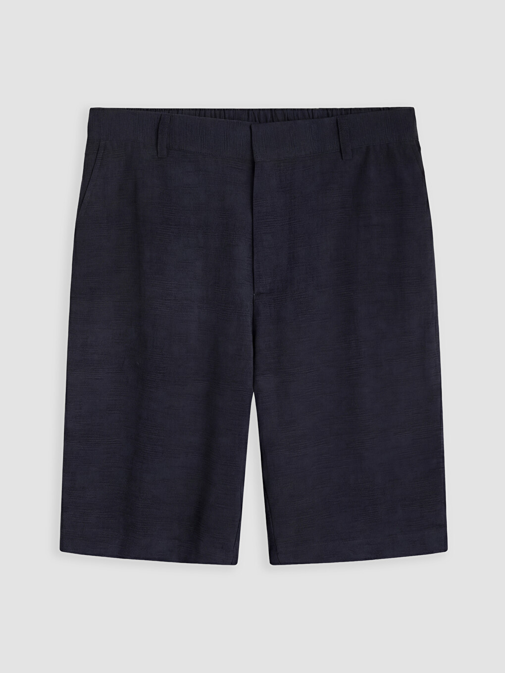 Lacivert Regular Fit Armürlü Erkek Şort