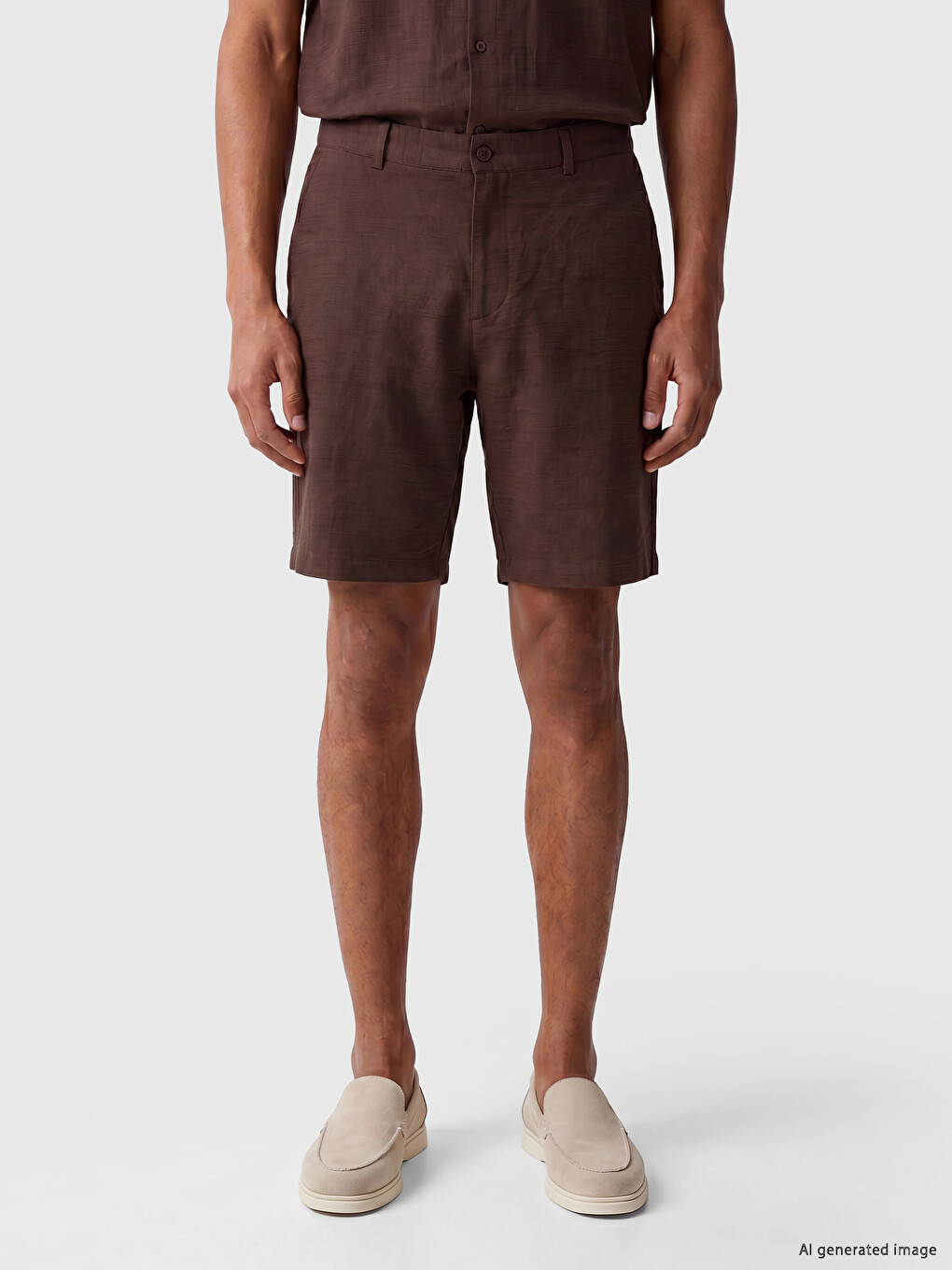 Regular Fit Dobby Men's Shorts-1
