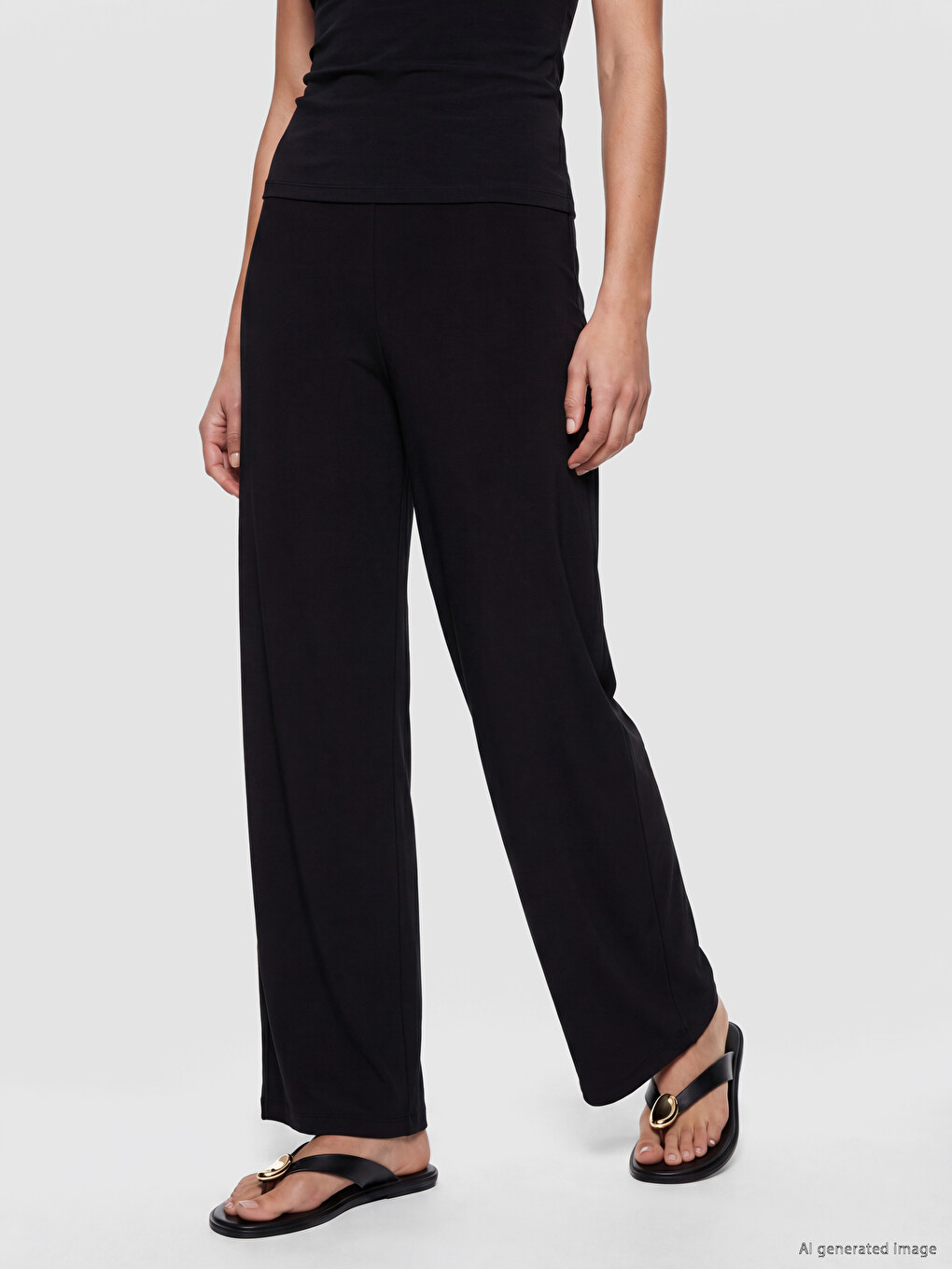 Modal Blend Wide Leg Women's Trousers-1