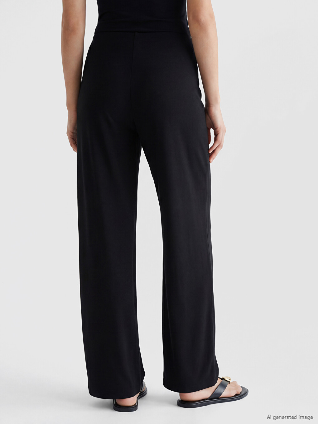 Modal Blend Wide Leg Women's Trousers-3