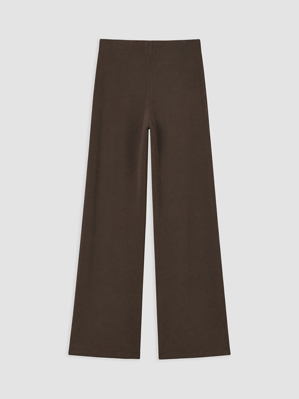 Kahverengi Modal Karışımlı Geniş Paça Kadın Pantolon-1