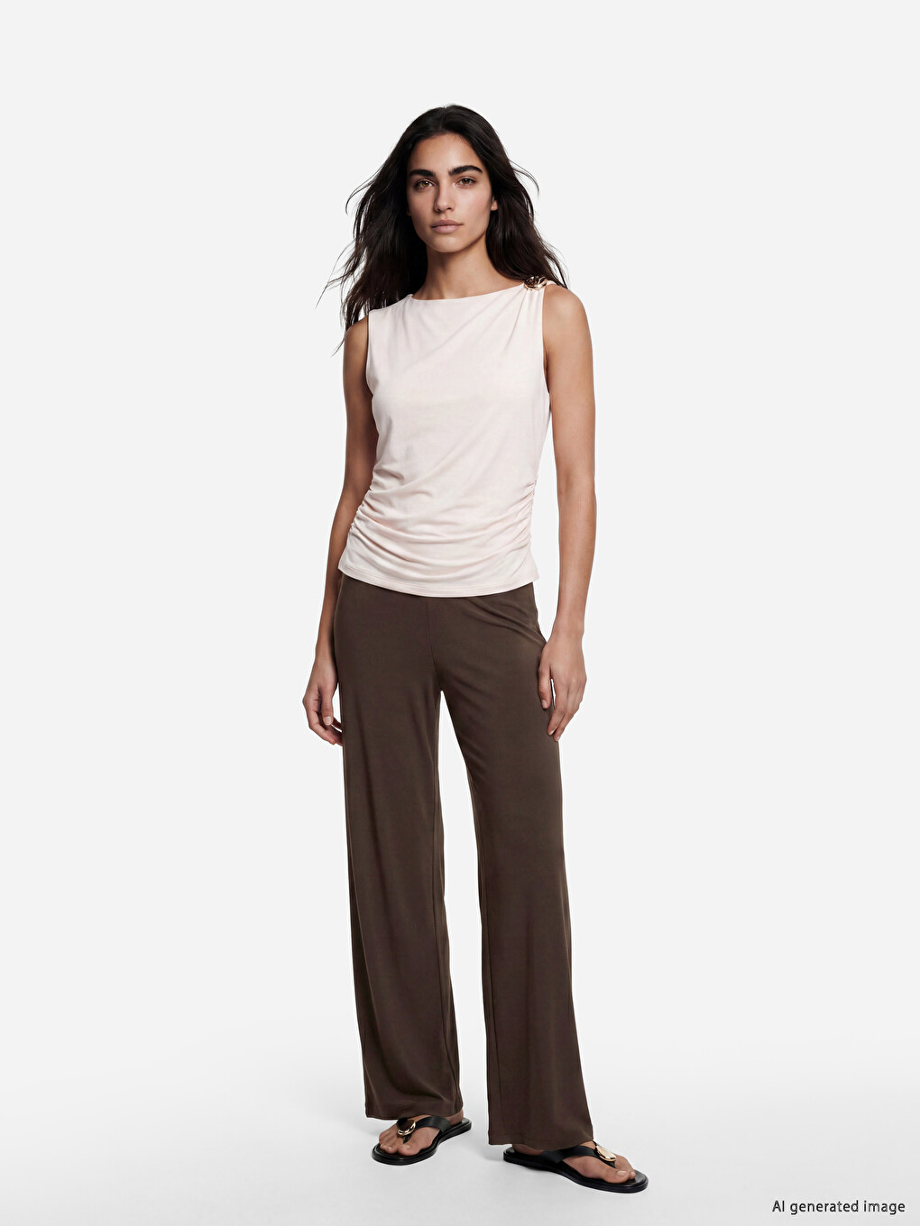 Modal Blend Wide Leg Women's Trousers