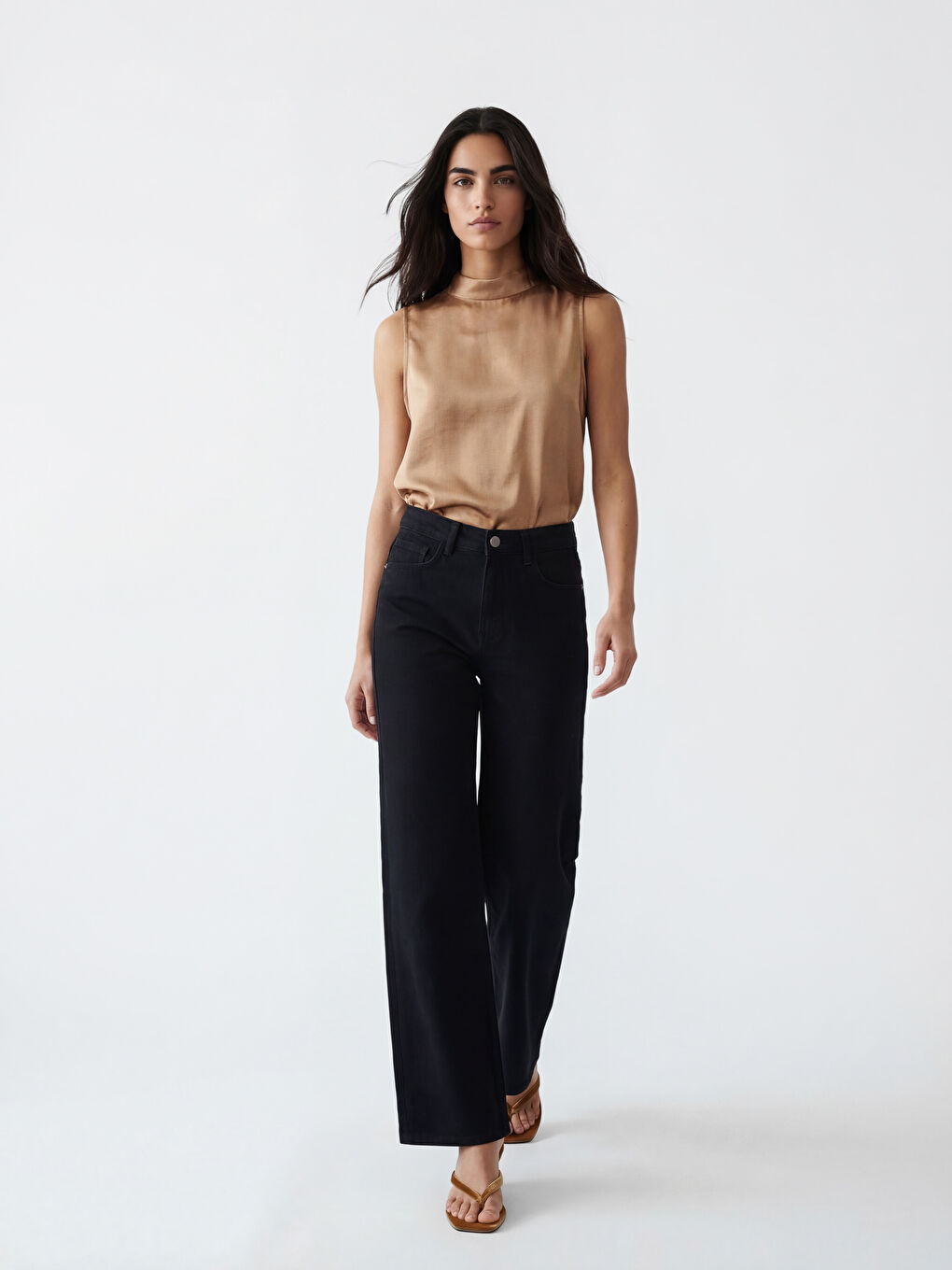 High Waisted Wide Leg Women's Jeans