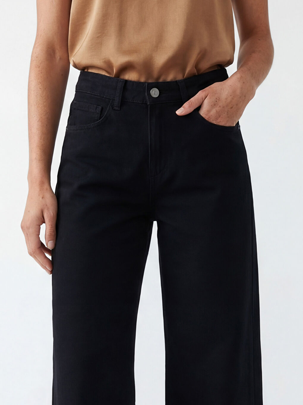 High Waisted Wide Leg Women's Jeans-2