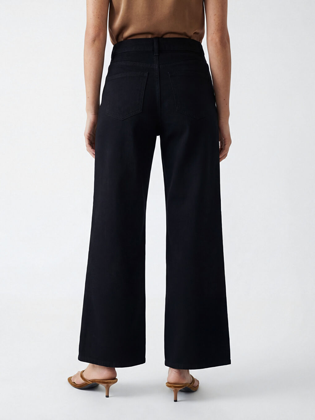 High Waisted Wide Leg Women's Jeans-3