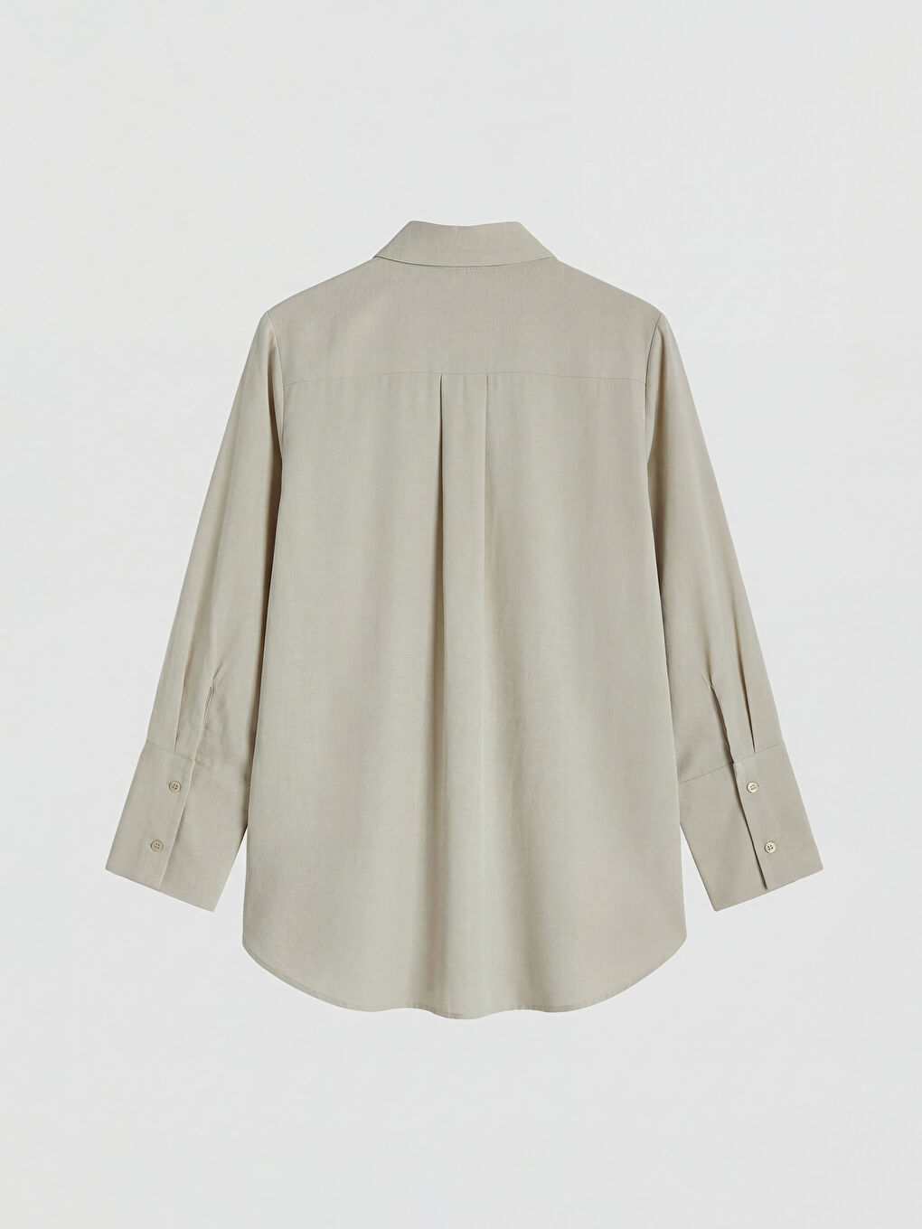 Bej Oversize Keten Karışımlı Kadın Gömlek Tunik-1