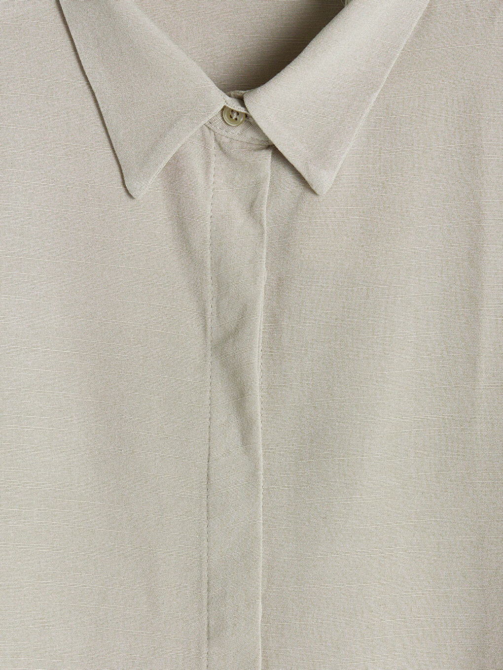 Bej Oversize Keten Karışımlı Kadın Gömlek Tunik-2