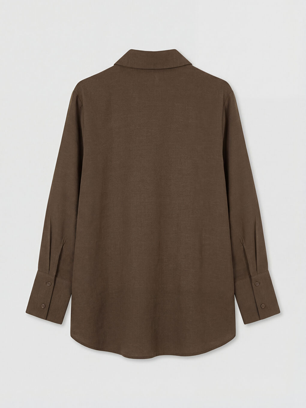 Haki Oversize Keten Karışımlı Kadın Gömlek Tunik-1