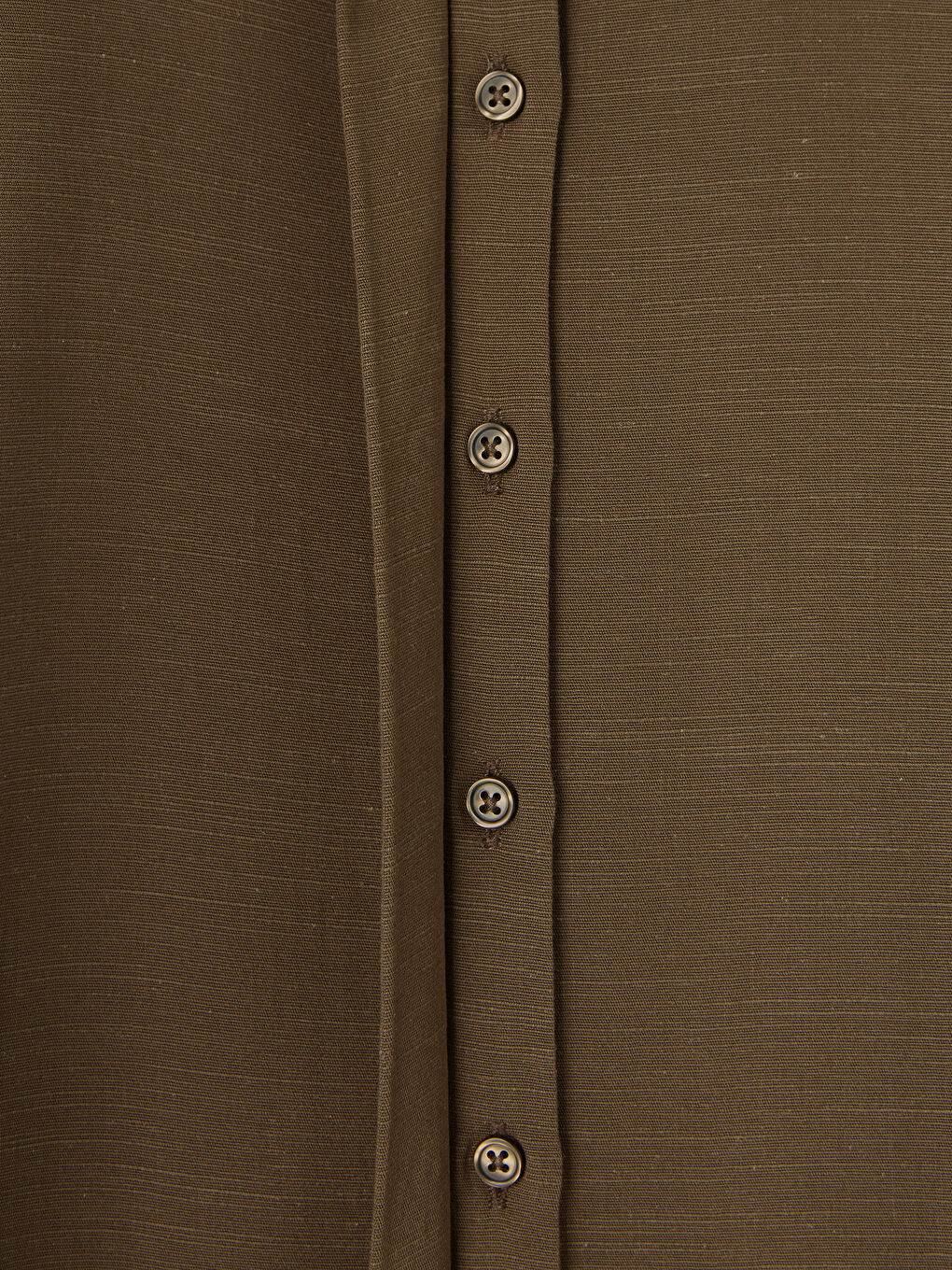 Haki Oversize Keten Karışımlı Kadın Gömlek Tunik-3