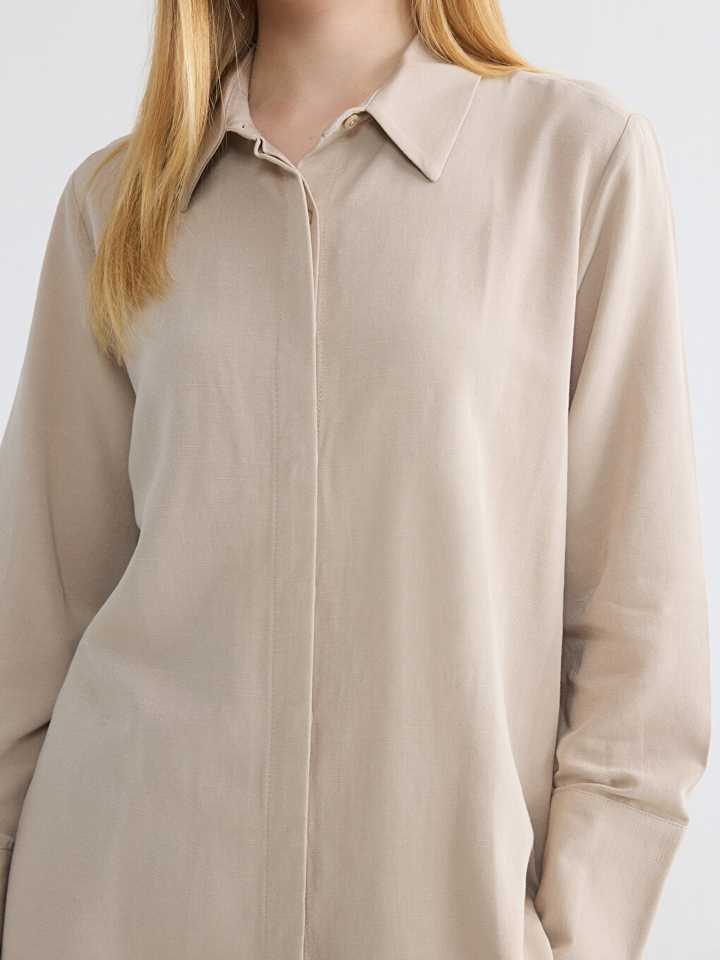 Oversize Linen Blend Women's Shirt Tunic-2
