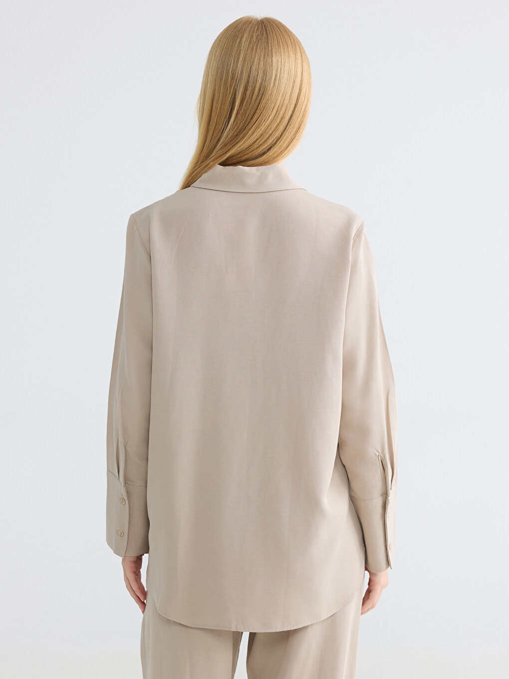 Oversize Linen Blend Women's Shirt Tunic-3