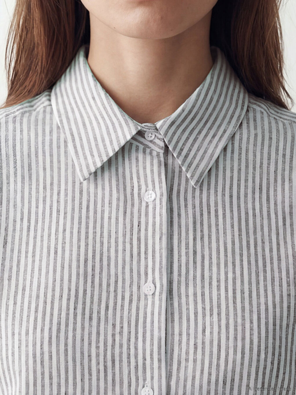 Striped Linen Blend Women's Shirt-2