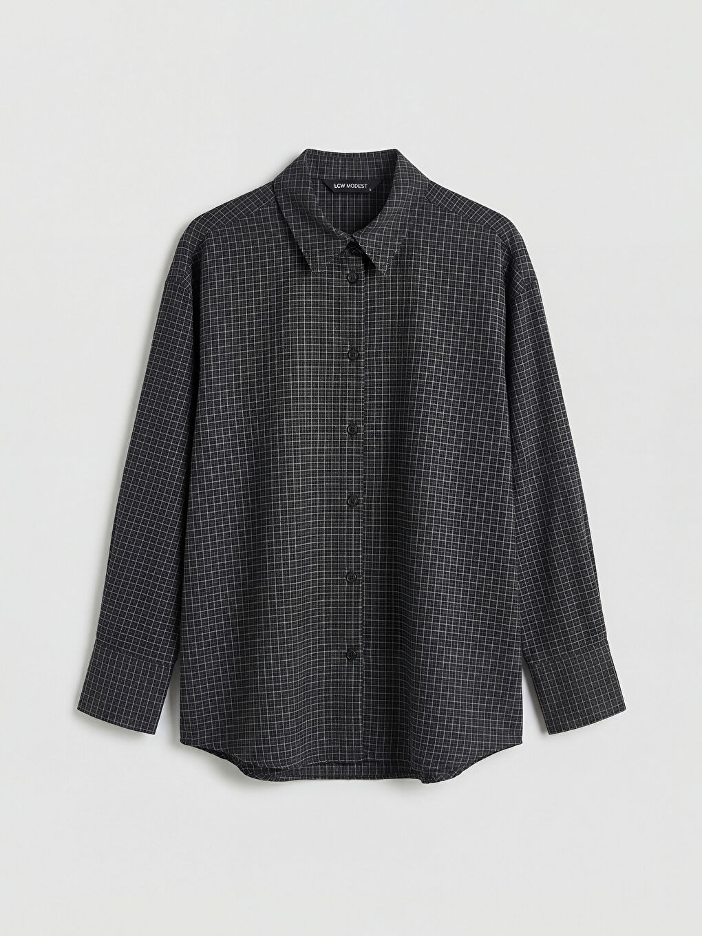 Siyah Ekose Kadın Gömlek