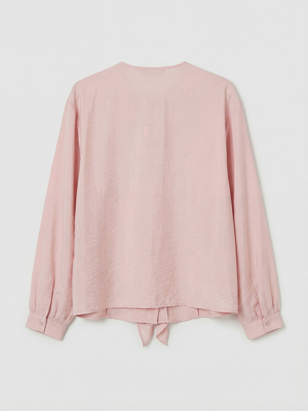 Pembe Bisiklet Yaka Fırfırlı ıBluz-1