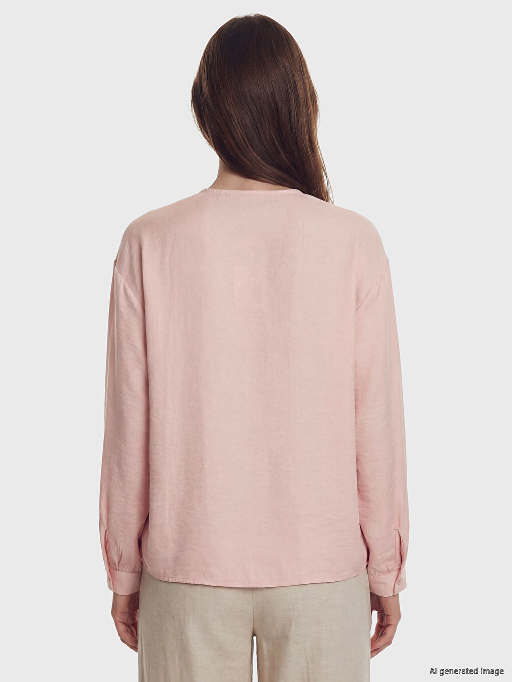 Crew Neck Frilled Blouse-3