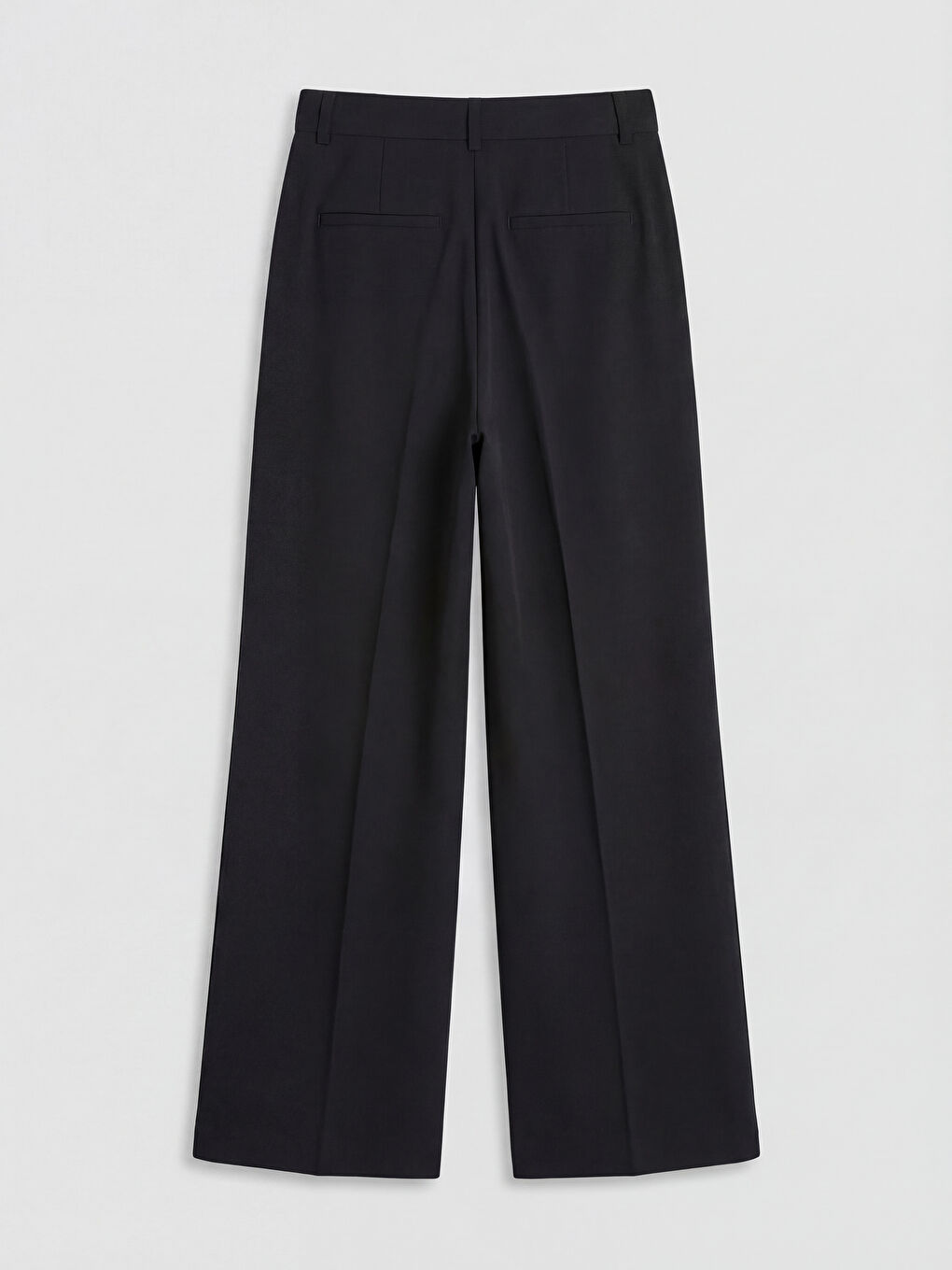 Siyah Loose Fit Kadın Pileli Kumaş Pantolon-1