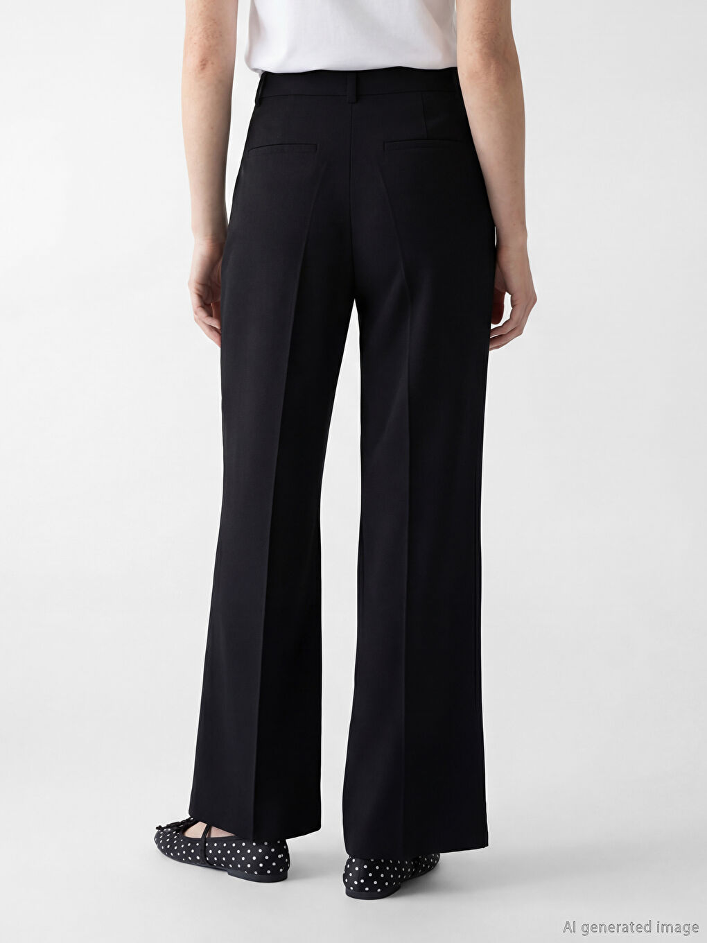 Loose Fit Women's Pleated Fabric Trousers-3
