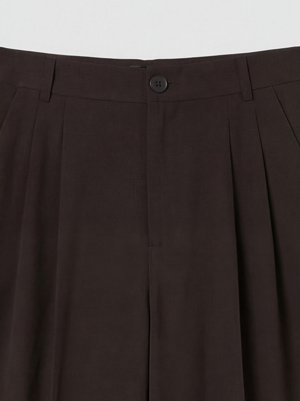 Kahverengi Yüksek Bel Geniş Paça Kadın Kumaş Pantolon-2