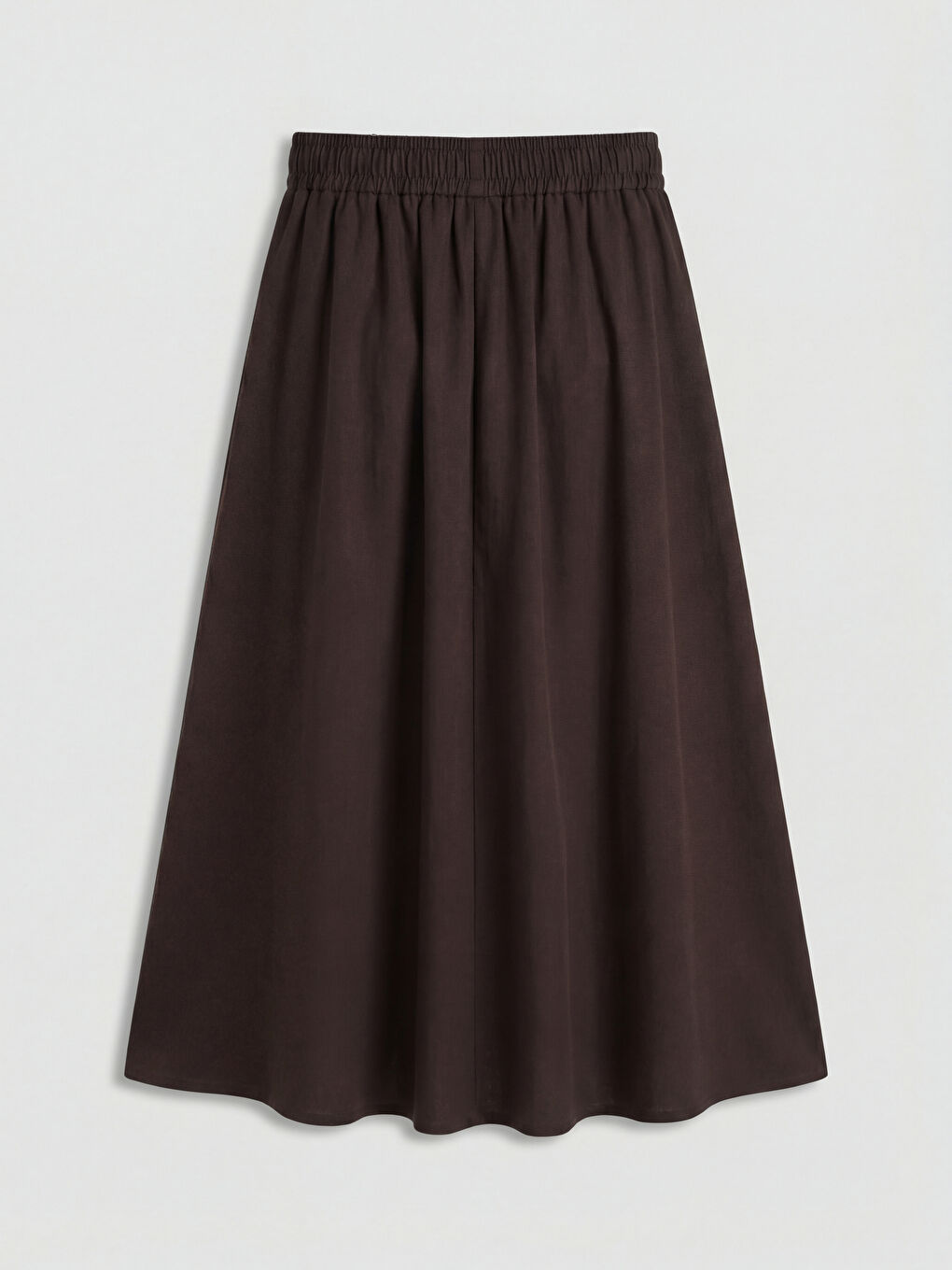 Kahverengi Beli Lastikli Kloş Etek	-2