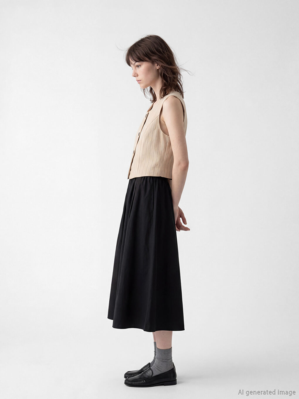 Юбка с эластичным поясом и расклешённым силуэтом