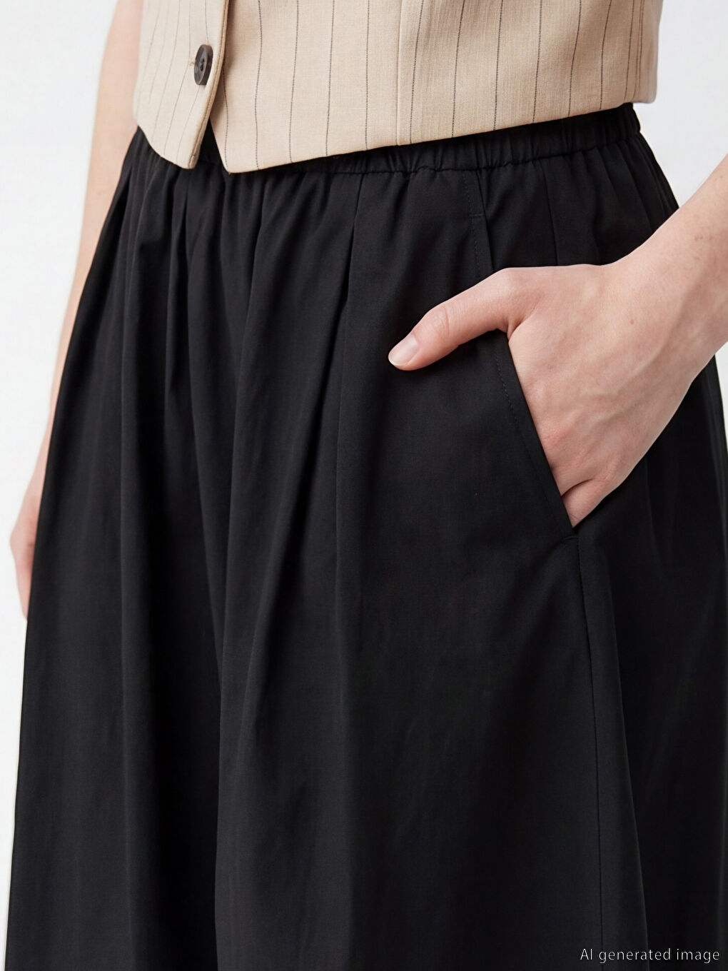 Юбка с эластичным поясом и расклешённым силуэтом-2