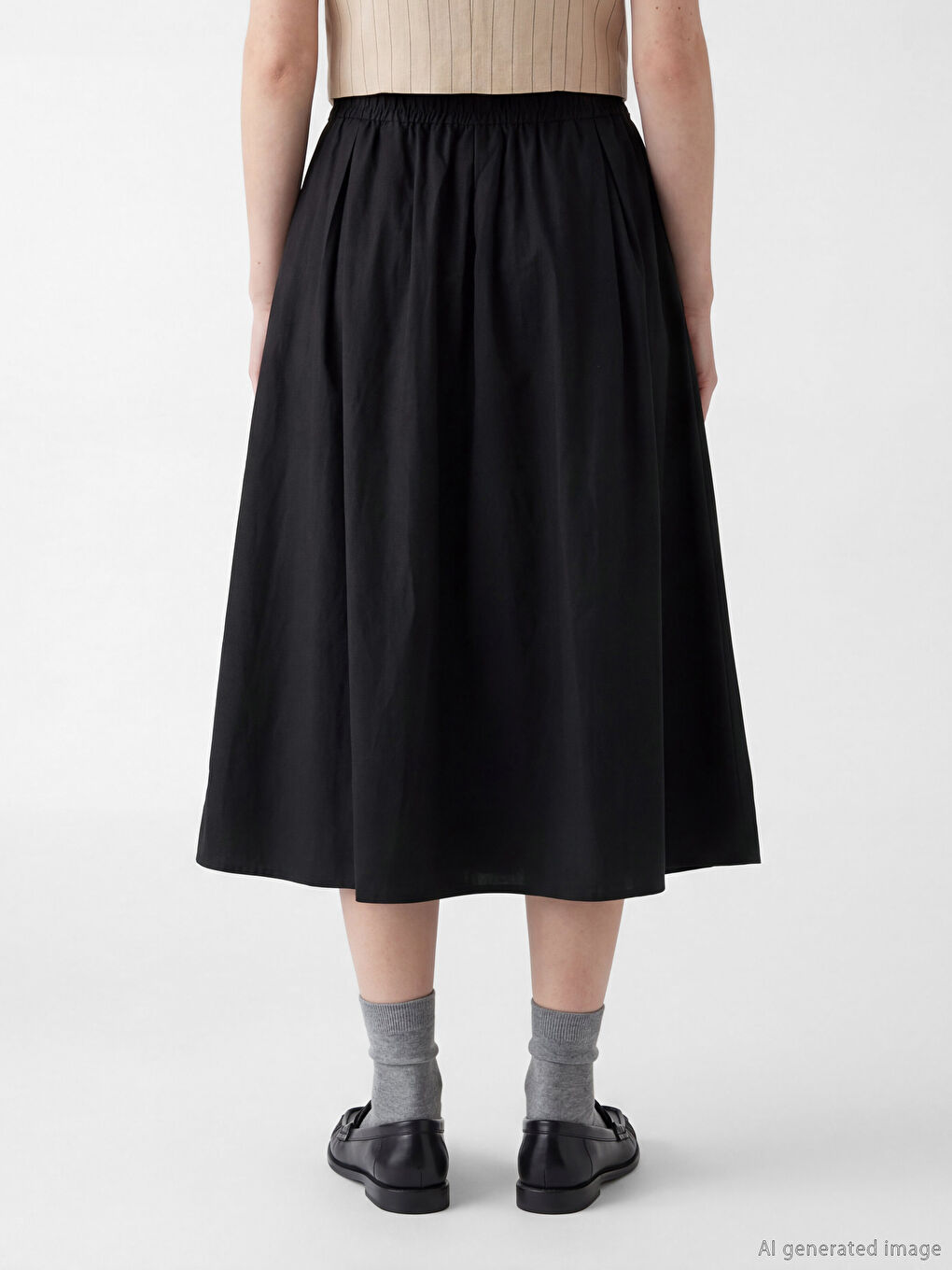 Юбка с эластичным поясом и расклешённым силуэтом-3