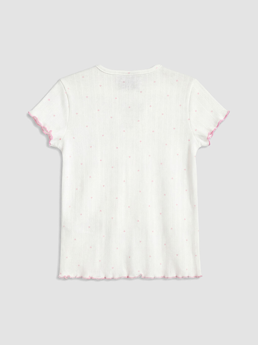 Ekru Desenli Kız Çocuk Şortlu Pijama Takım-3