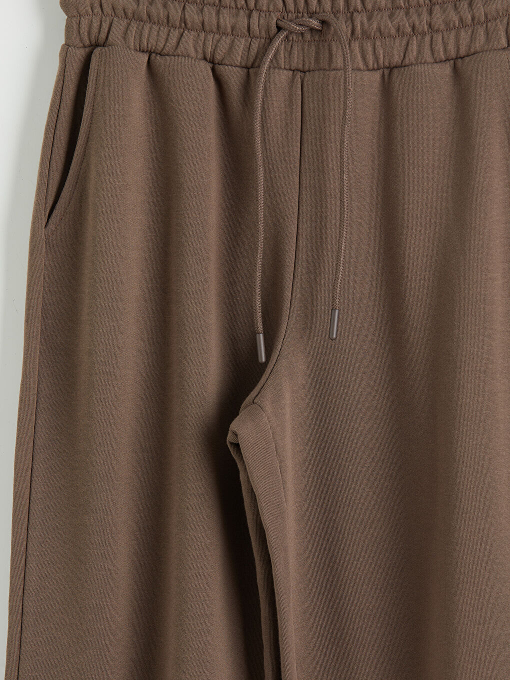 Kahverengi Beli Lastikli Kadın Jogger Eşofman Altı-2