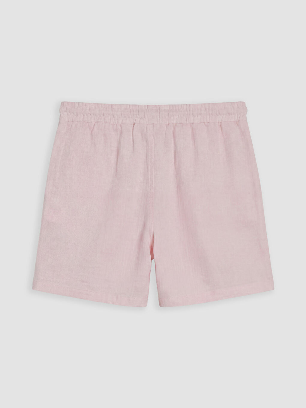 Pembe Beli Lastikli Müslin Kadın Şort-1