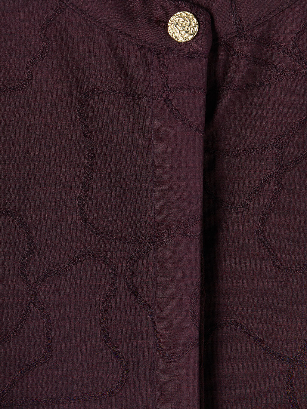 Mürdüm Hakim Yaka Çiçekli Kadın Gömlek Tunik-2