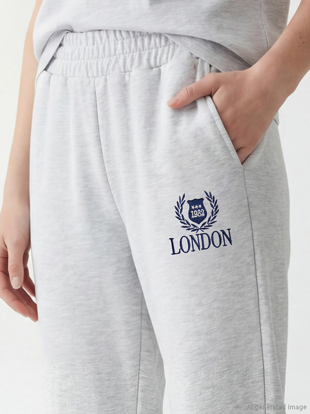 Vezeni ženski debeli jogger donji deo trenerke-2