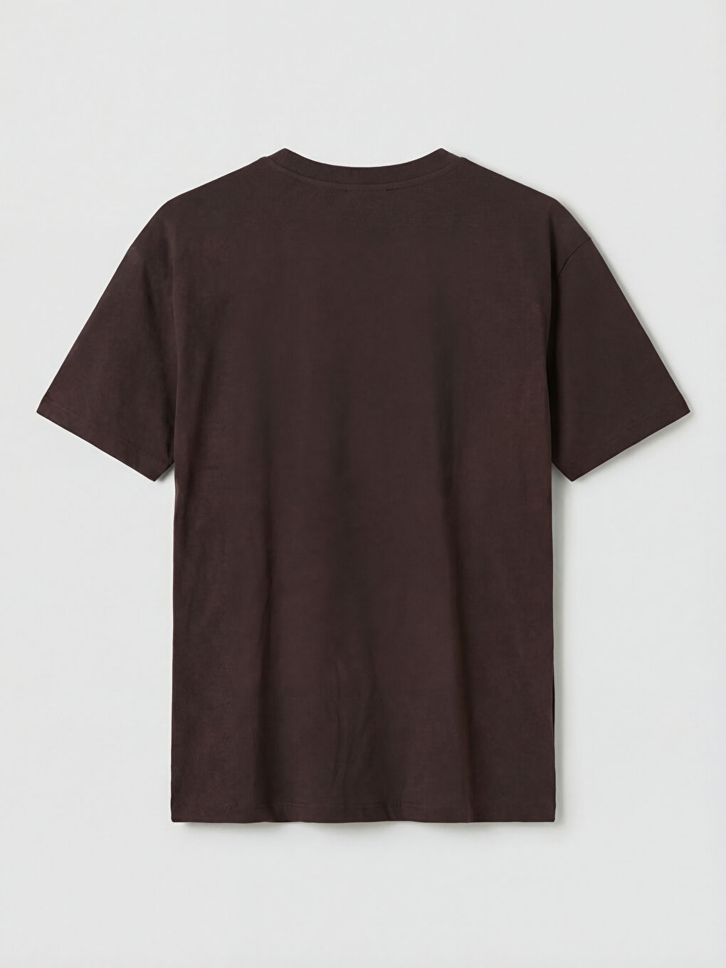 Kahverengi Bisiklet Yaka New Jersey Baskılı Kadın Tişört-1