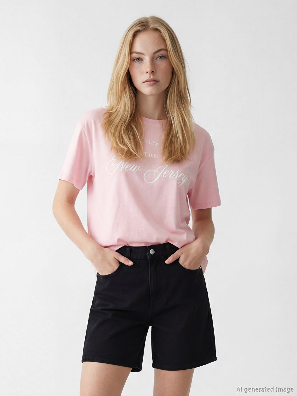 Crew Neck New Jersey Printed Women's T-Shirt