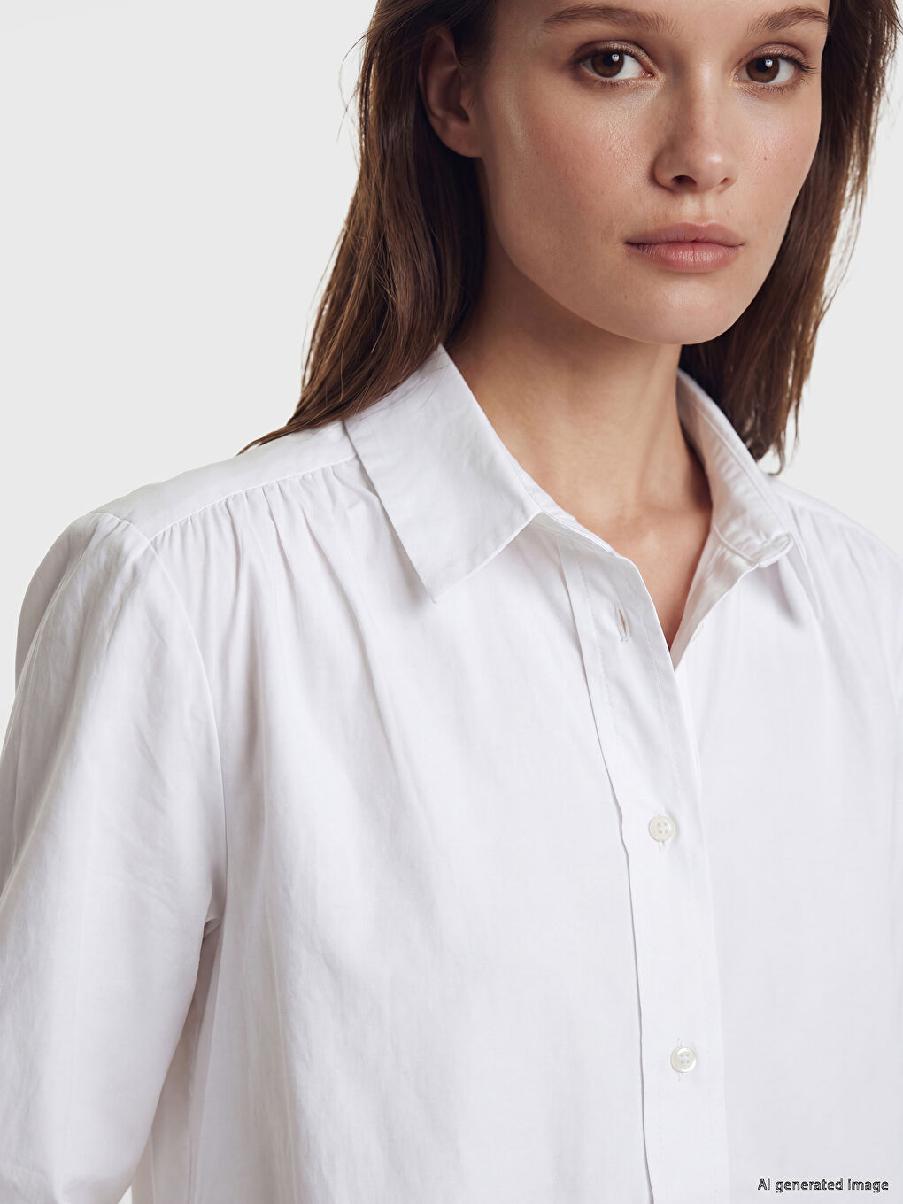 Ruched Poplin Shirt Dress-2