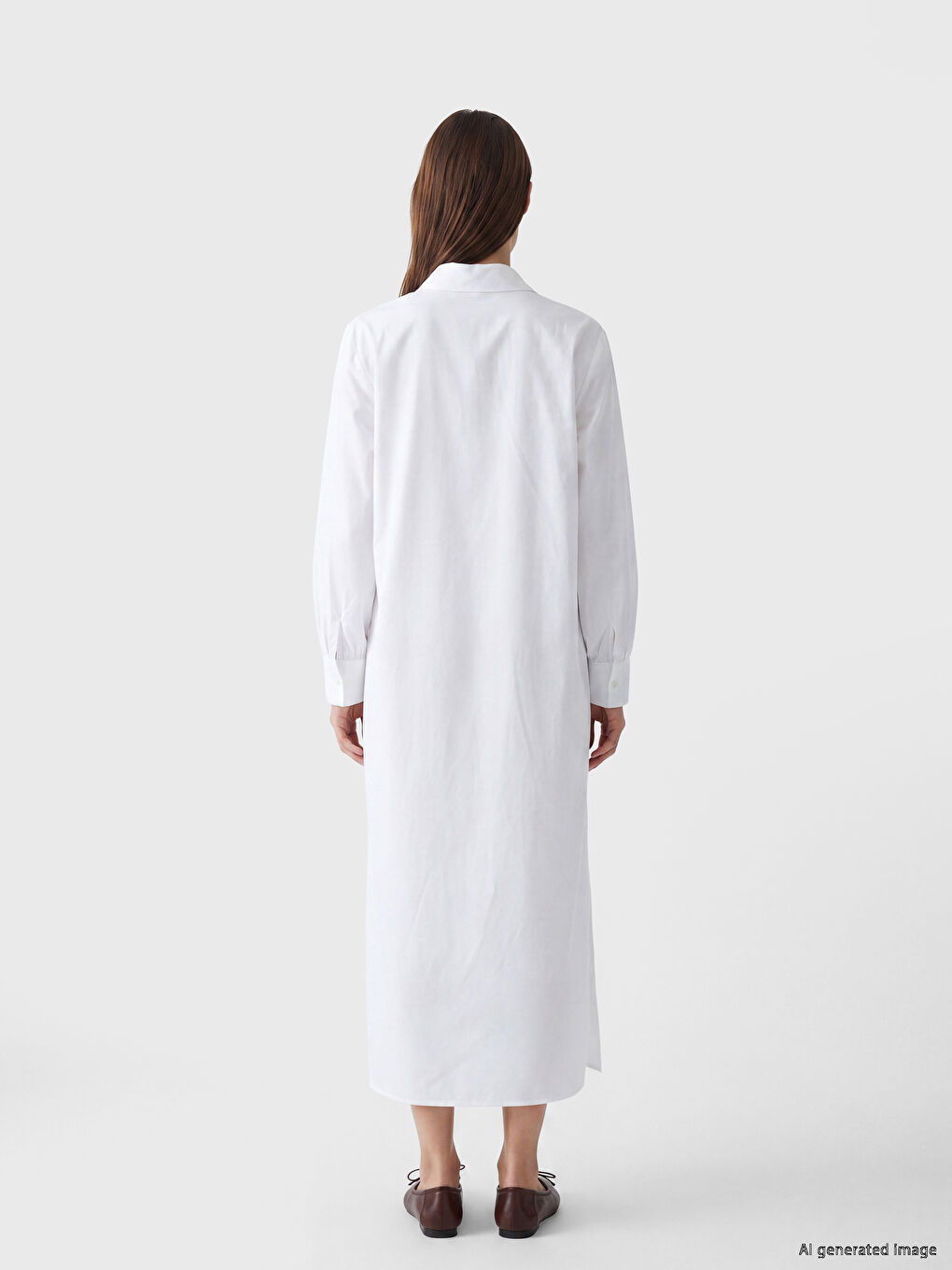 Ruched Poplin Shirt Dress-3